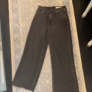 Rag and Bone Andi High-Rise Wide Leg Black Jeans - Women